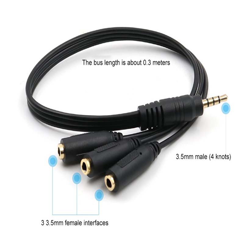 【C】3.5mm 3-Way Port Aux Audio  - Earphone Splitter Jack avaliação e preço
