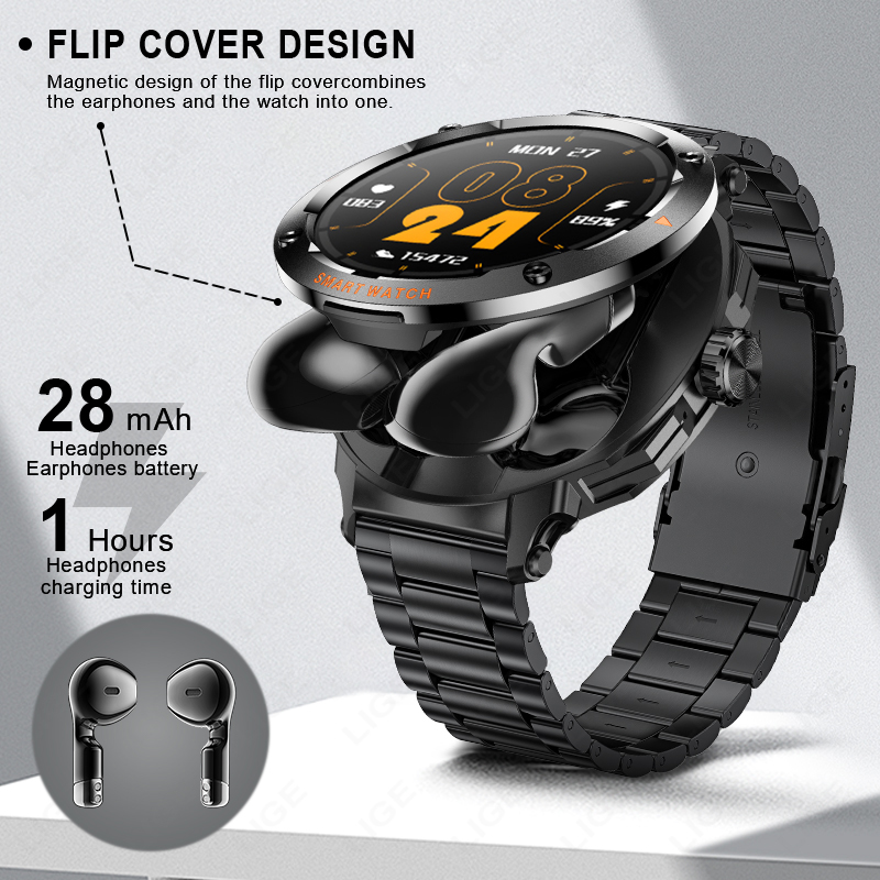 New Men's 2 In 1 Headset Smart - Earbuds Charging Case avaliação e preço