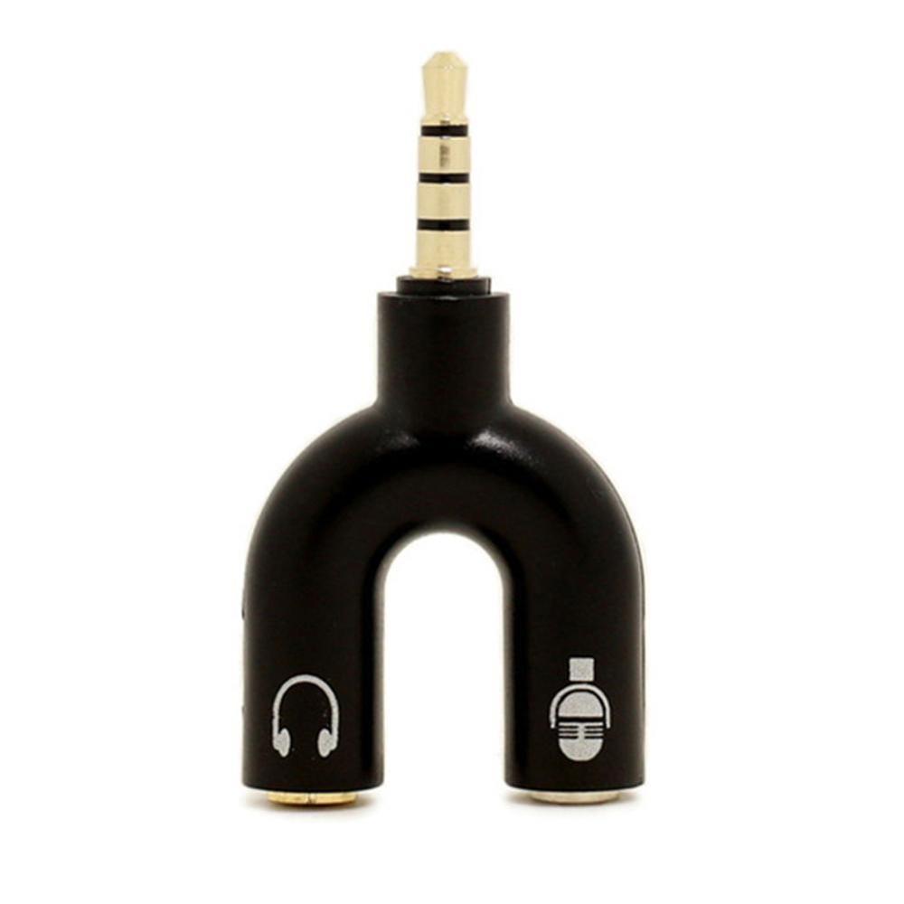 1PC Dual 3.5MM U Type Adapter  - Earphone Splitter Jack avaliação e preço