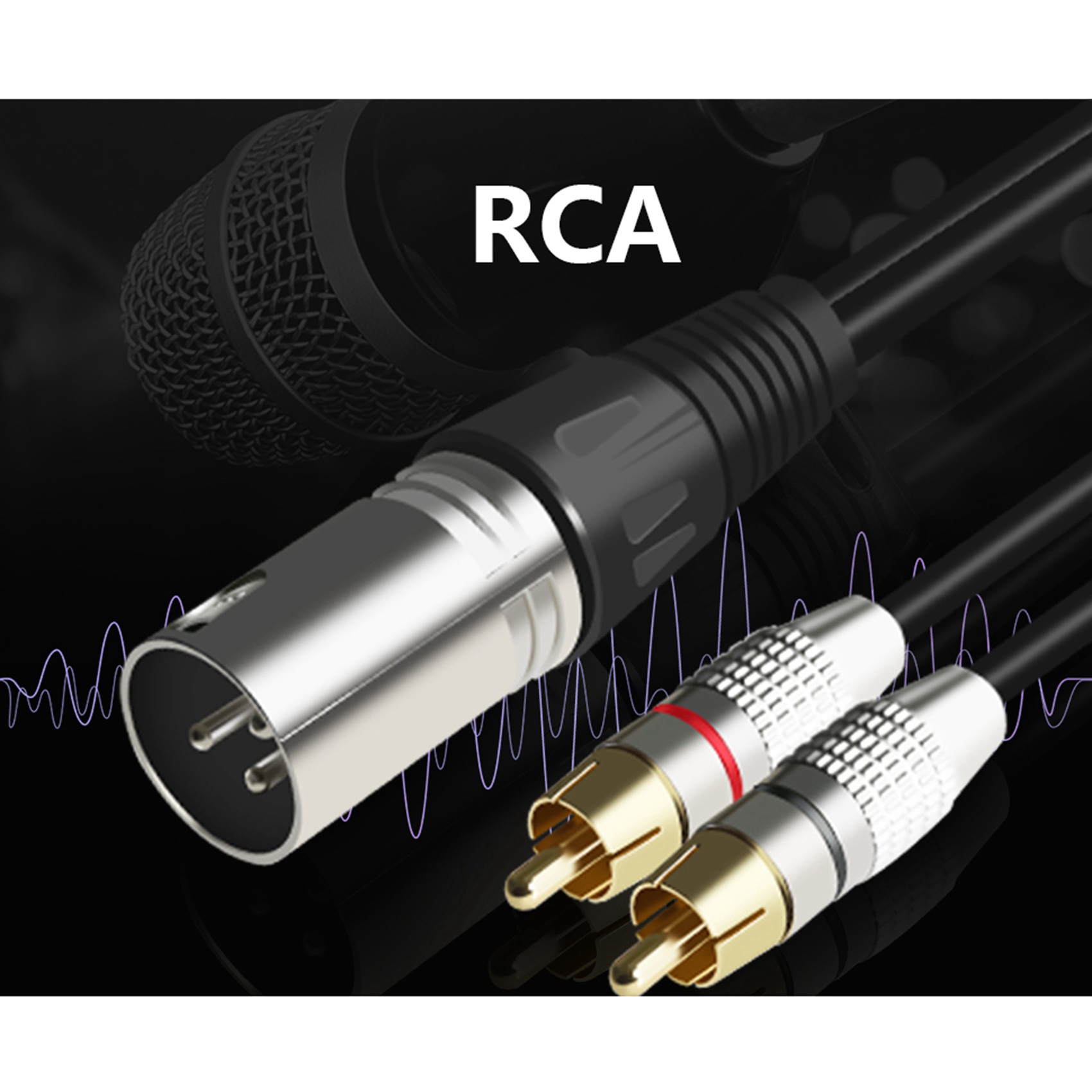 1 XLR Male to 2 RCA Male Plug  - Audio Splitter Y avaliação e preço
