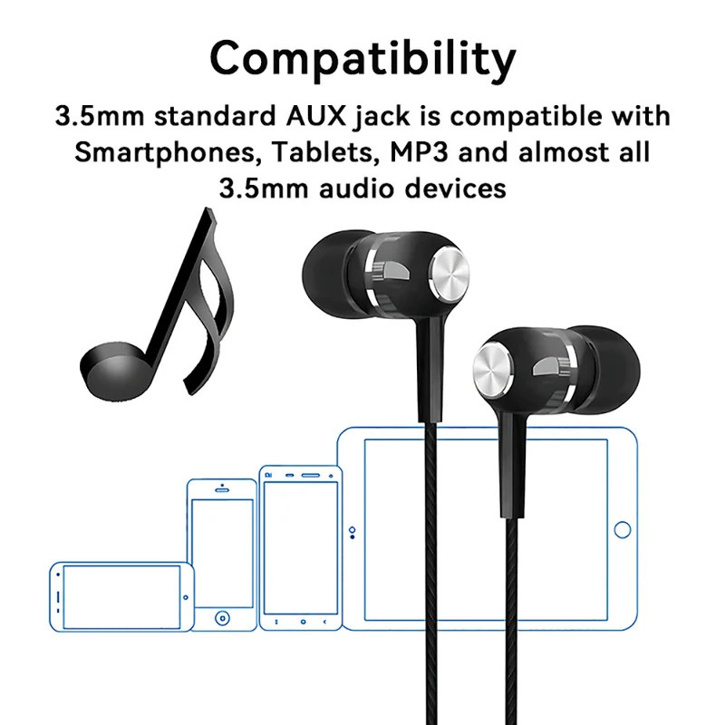 1/2/3/4Pcs 3.5mm Wired Earphon - Wired Earphone Mic avaliação e preço