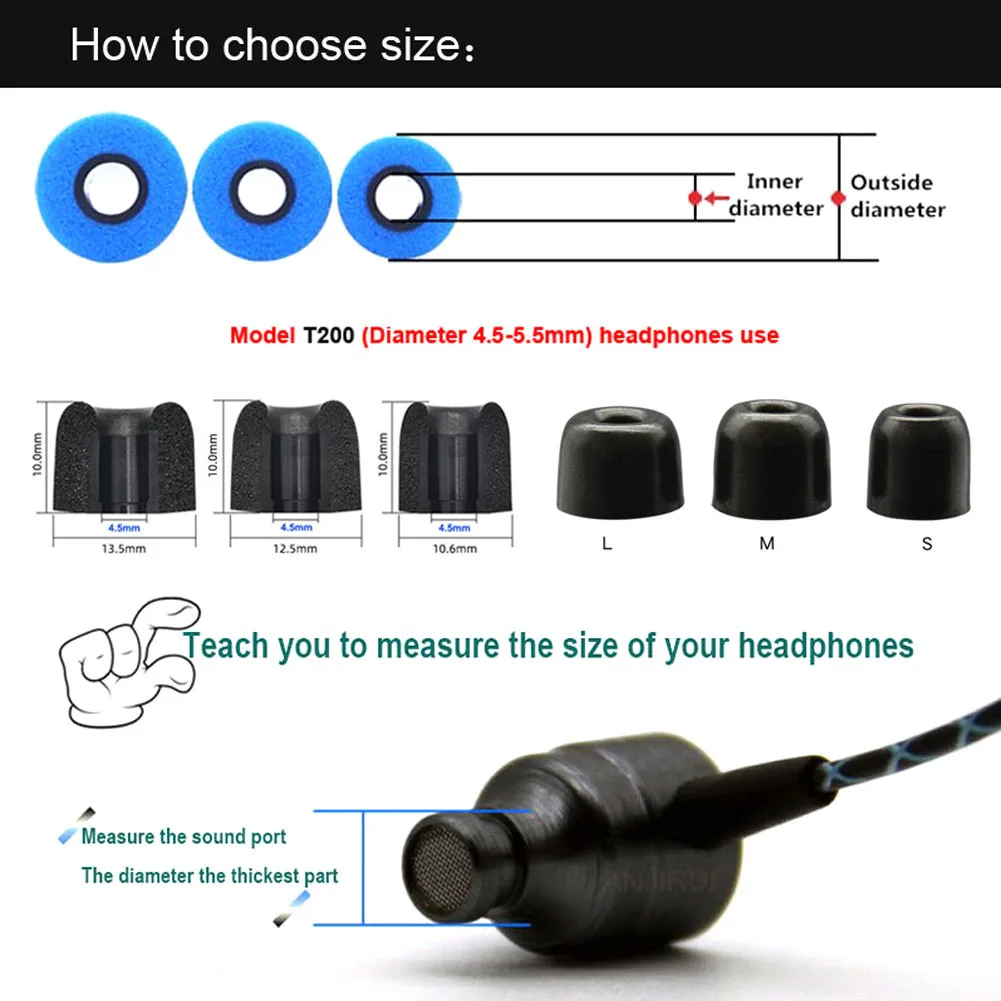 12Pair ANJIRUI Memory Foam Ear - Earphone Foam Tip avaliação e preço