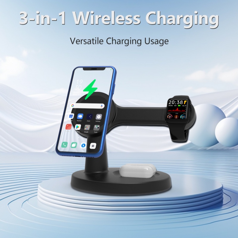 New 3-in-1 magnetic wireless c - Headphone Stand Desk avaliação e preço