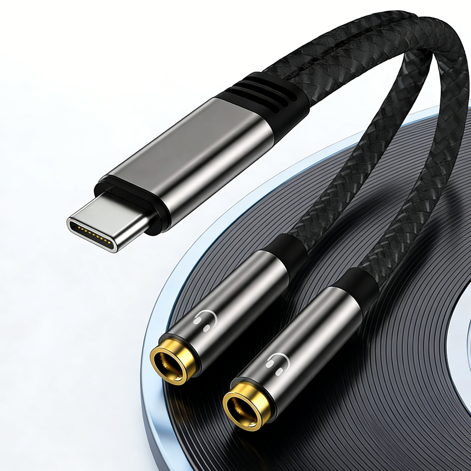 USB C To Dual 3.5mm Female Hea - Earphone Splitter Jack avaliação e preço