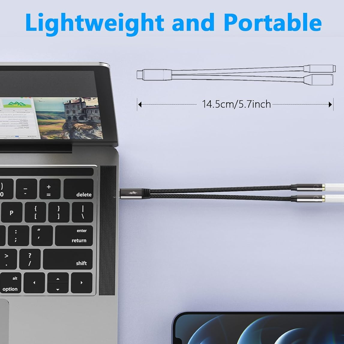 USB C To Dual 3.5mm Female Hea - Earphone Splitter Jack avaliação e preço