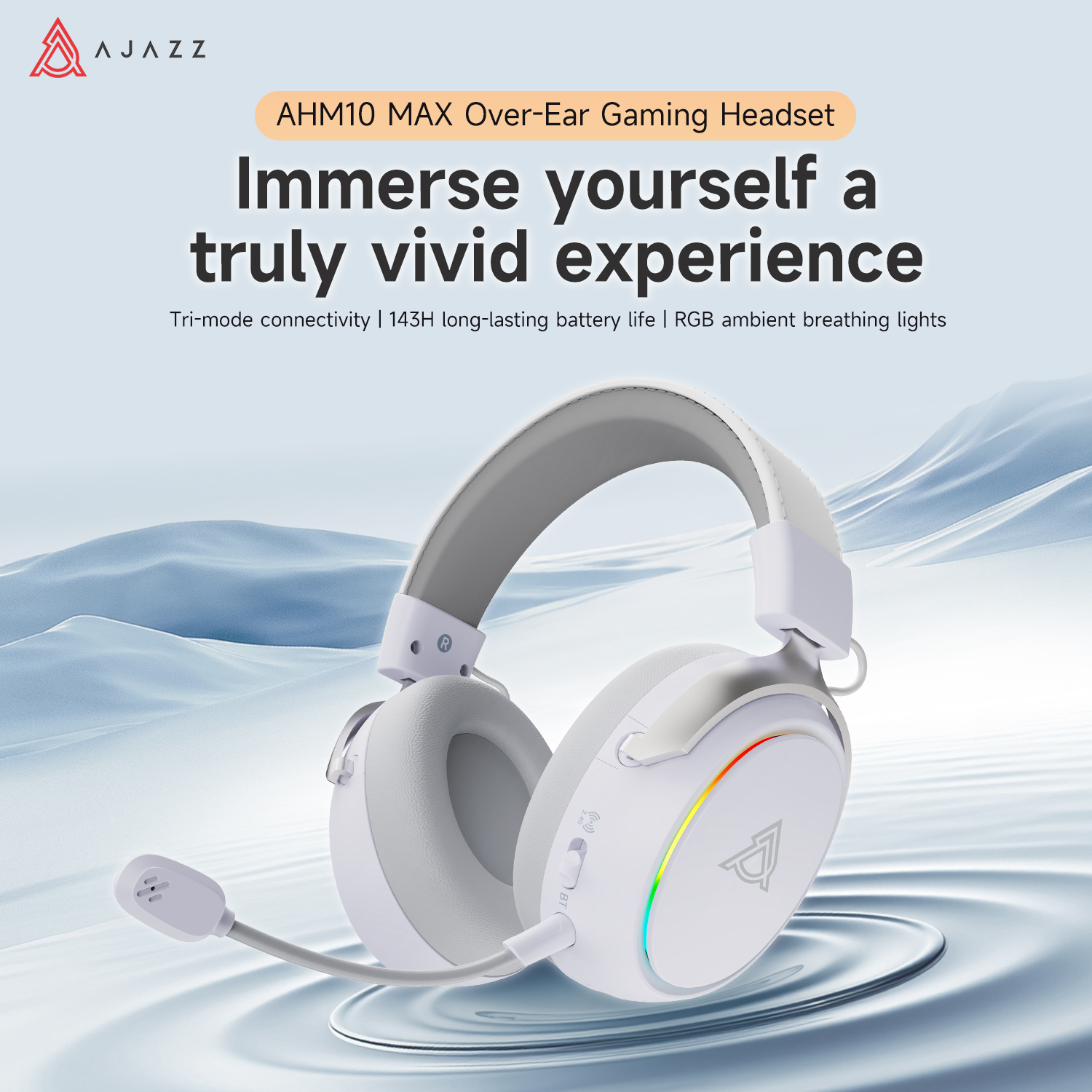 Ajazz AHM10 MAX Over-ear gamin - Gaming Headset Rgb avaliação e preço
