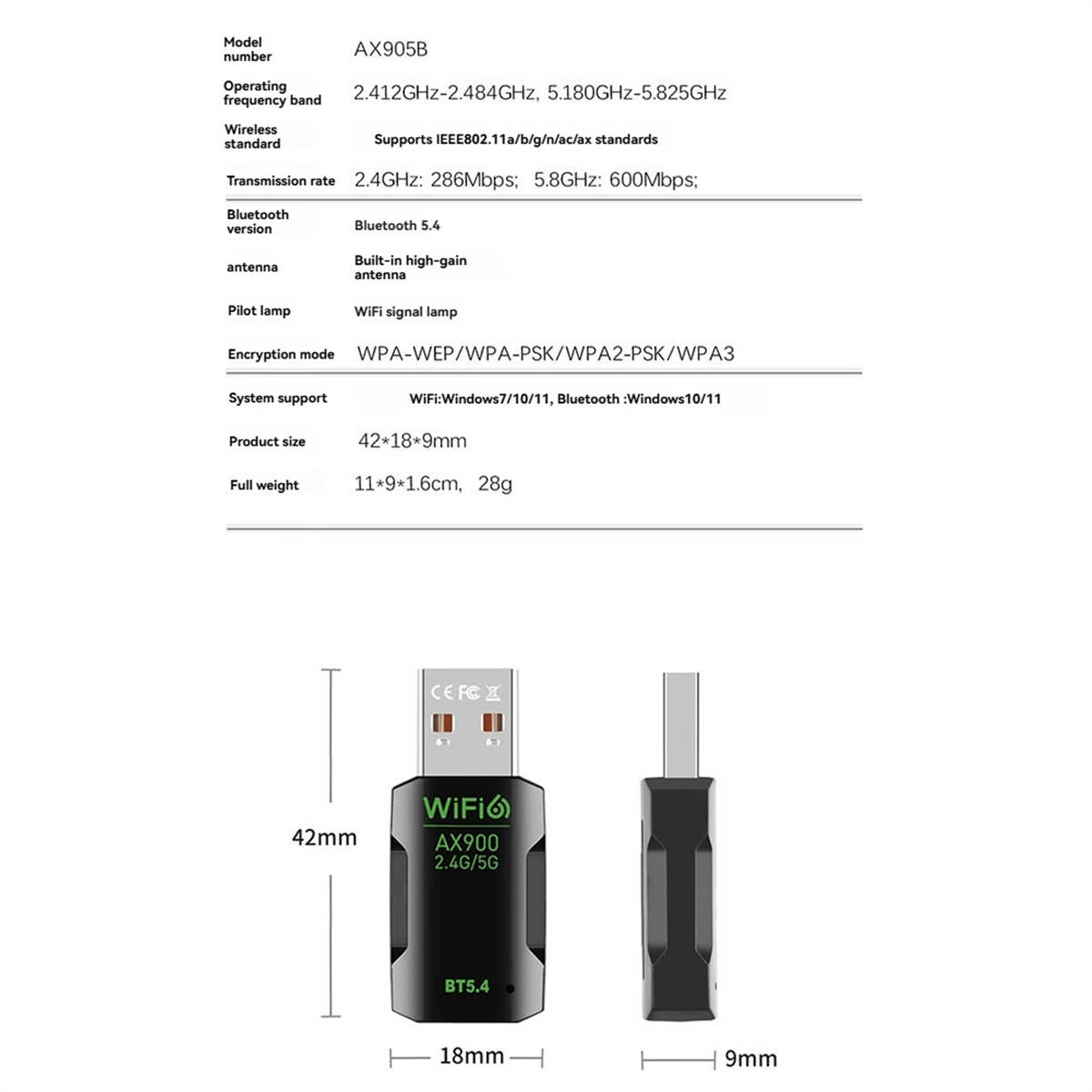 T35C WiFi6 AX900 Wireless USB  - Bluetooth Adapter Receiver avaliação e preço