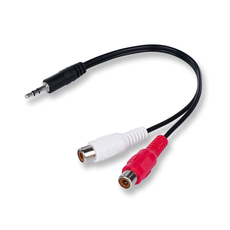 3.5 Jack Male to 2RCA 2AV Fema - Earphone Splitter Jack avaliação e preço