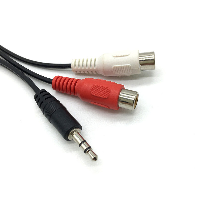 3.5 Jack Male to 2RCA 2AV Fema - Earphone Splitter Jack avaliação e preço
