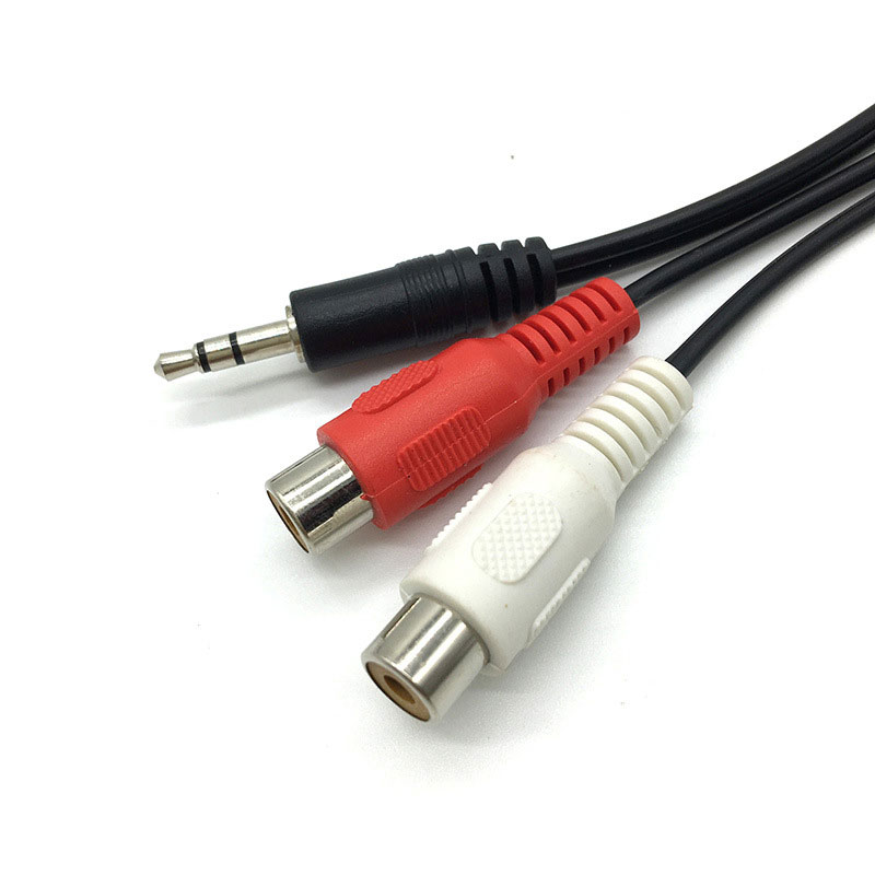 3.5 Jack Male to 2RCA 2AV Fema - Earphone Splitter Jack avaliação e preço