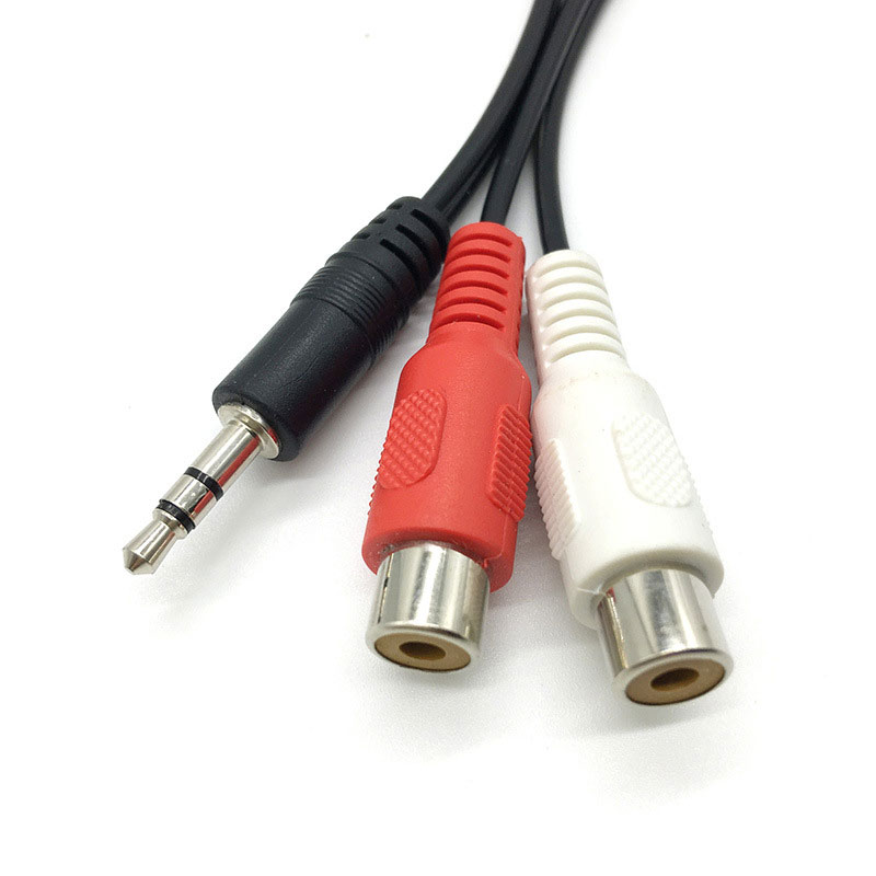 3.5 Jack Male to 2RCA 2AV Fema - Earphone Splitter Jack avaliação e preço