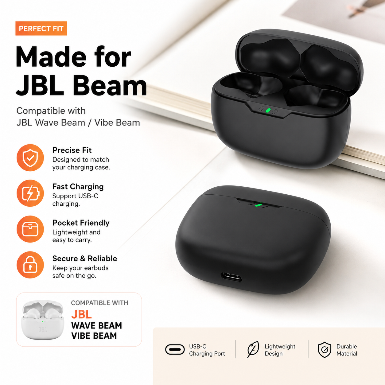 Charging Case For JBL Wave Bea - Earbuds Charging Case avaliação e preço