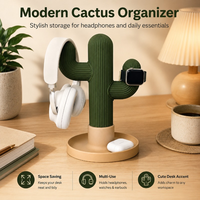 Minimalist Cactus Headset Stan - Headphone Stand Desk avaliação e preço