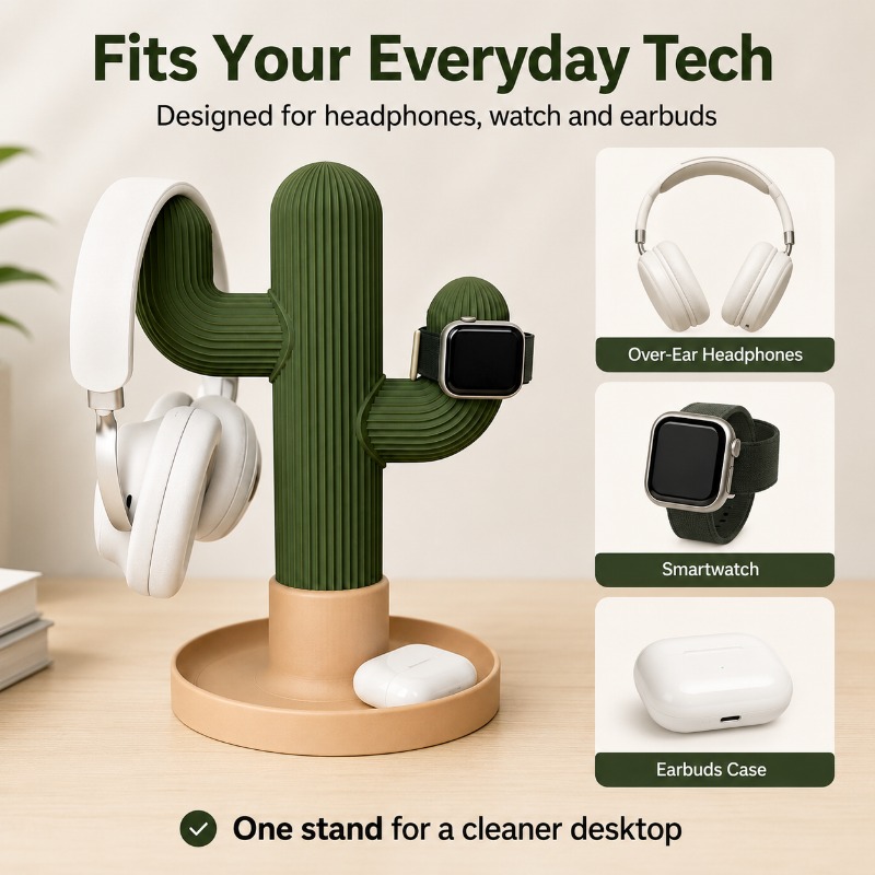 Minimalist Cactus Headset Stan - Headphone Stand Desk avaliação e preço