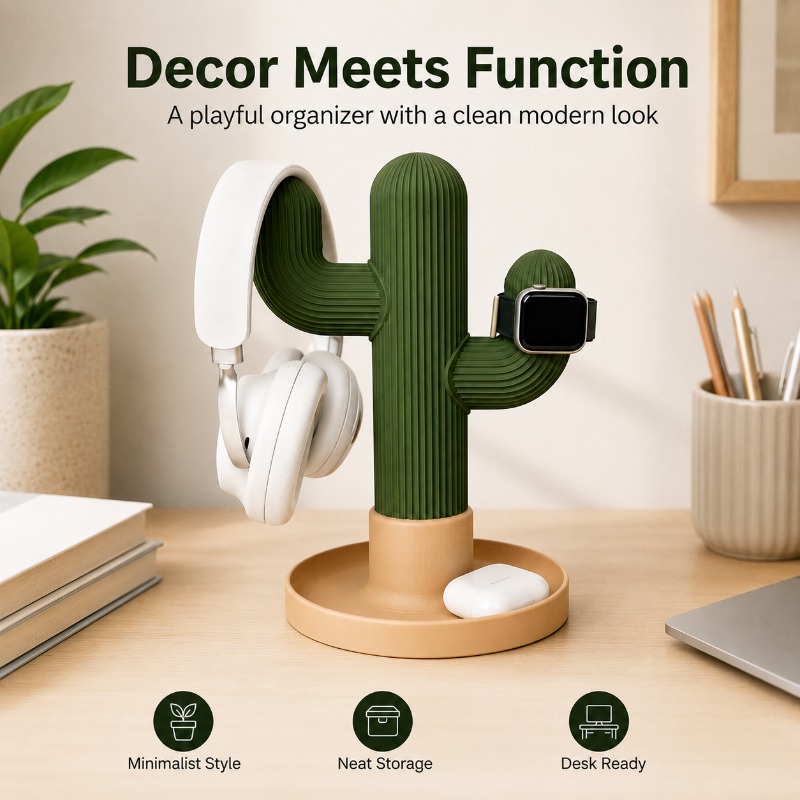 Minimalist Cactus Headset Stan - Headphone Stand Desk avaliação e preço