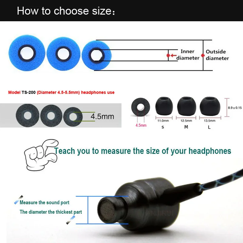 10Pair Memory Foam Earbud Ear  - Earphone Foam Tip avaliação e preço